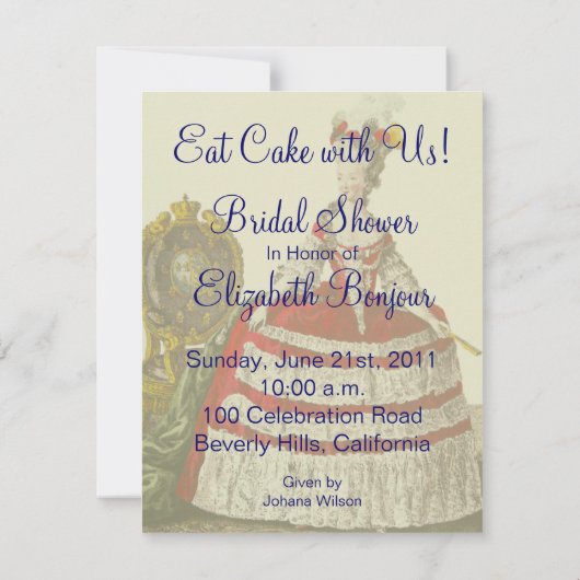 Formele Marie Antoinette ~ Uitnodigingen (Achterkant)