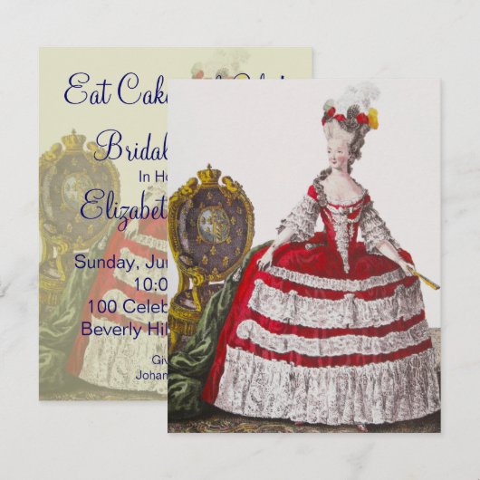 Formele Marie Antoinette ~ Uitnodigingen (Voorkant / Achterkant)