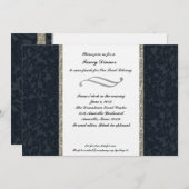Formele marine en Silver Fundraising Invitation Kaart (Voorkant / Achterkant)