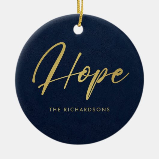 FORMELE MARINE FAUX GOUD MINIMALE KALLIGRAFIE HOOP KERAMISCH ORNAMENT (Voorkant)