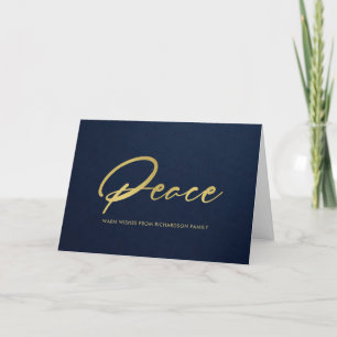 FORMELE MARINE FAUX GOUD MINIMALE KALLIGRAFIE VRED KAART