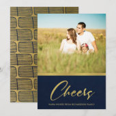 FORMELE MARINE FAUX GOUD MINIMALE PROOST FOTO FEESTDAGENKAART (Voorkant / Achterkant)