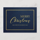 FORMELE MARINE GOUDEN FLUWEEL MINIMALE VROLIJKE KE FEESTDAGENKAART (Voorkant)