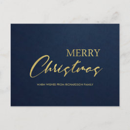 FORMELE MARINE GOUDEN FLUWEEL MINIMALE VROLIJKE KE FEESTDAGENKAART