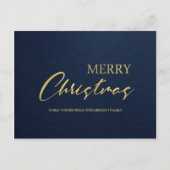 FORMELE MARINE GOUDEN FLUWEEL MINIMALE VROLIJKE KE FEESTDAGENKAART (Voorkant)