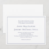 Formele marine trouwkaart met rand kaart (Voorkant / Achterkant)