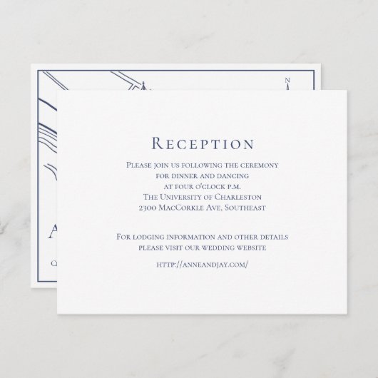 Formele marinekaart zonder Border Charleston Back Kaart (Voorkant / Achterkant)