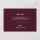 Formele maroon-kalligrafie legant bruilding informatiekaartje (Voorkant)