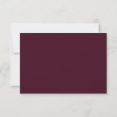 Formele maroon Plum Calligraphy Elegant Wedding RSVP Kaartje (Achterkant)