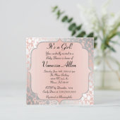 Formele metalen perzout Baby shower Kaart (Staand voorkant)