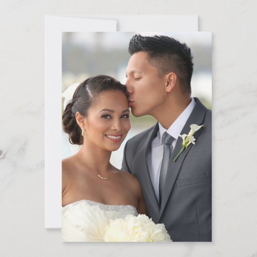 Formele minimale blauwe bruiloft kaart (Achterkant)