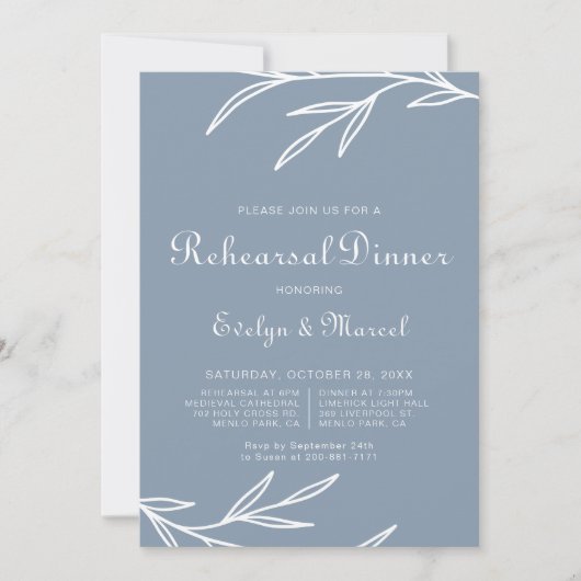 Formele minimale blauwe repetitie voor het drogen kaart (Voorkant)