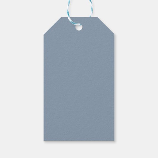 Formele minimale stoffige blauwe trouw-troostbrief cadeaulabel (Achterkant)