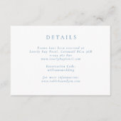 Formele minimalistische blauw en wit bruiloft deta informatiekaartje (Voorkant)