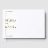 Formele minimalistische bruiloft gouden folie gastenboek (Voorkant)