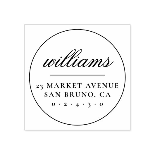 Formele minimalistische familienaam rond retour ad rubberstempel (Afrduk)