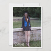 Formele Minimalistische Foto Script Afstudeerfeest Kaart (Achterkant)