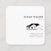 Formele minimalistische zwart-wit makelaar vierkante visitekaartje (Voorkant)