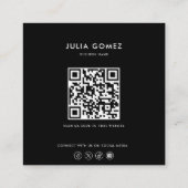 Formele minimalistische zwart-wit psycholoog vierkante visitekaartje (Achterkant)