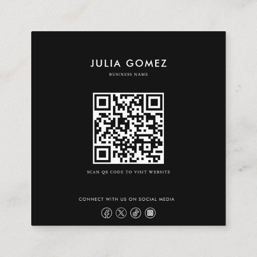 Formele minimalistische zwart-wit psycholoog vierkante visitekaartje (Achterkant)