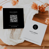 Formele minimalistische zwart-wit psycholoog vierkante visitekaartje