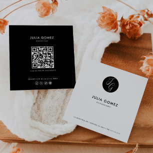 Formele minimalistische zwart-wit psycholoog vierkante visitekaartje