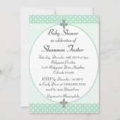 Formele Mint Polka Dots Baby shower Uitnodiging (Voorkant)