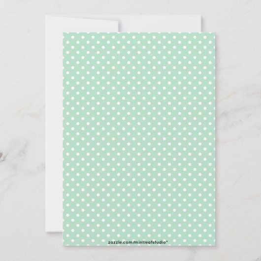Formele Mint Polka Dots Baby shower Uitnodiging (Achterkant)