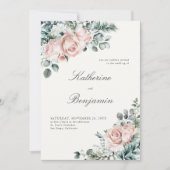 Formele Modern Classic Winter Rozen Elegante bruil Kaart (Voorkant)