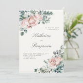 Formele Modern Classic Winter Rozen Elegante bruil Kaart (Staand voorkant)