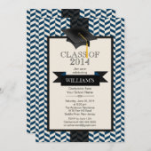 Formele moderne Chevron Graduation Party Kaart (Voorkant / Achterkant)