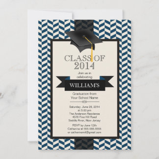 Formele moderne Chevron Graduation Party Kaart