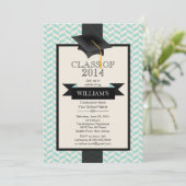 Formele moderne Chevron Graduation Party Kaart (Staand voorkant)
