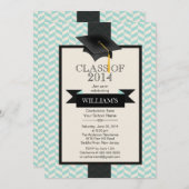 Formele moderne Chevron Graduation Party Kaart (Voorkant / Achterkant)