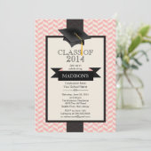 Formele moderne Chevron Graduation Party Kaart (Staand voorkant)