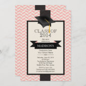 Formele moderne Chevron Graduation Party Kaart (Voorkant / Achterkant)