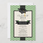 Formele moderne Chevron Graduation Party Kaart (Voorkant)