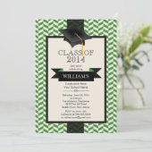 Formele moderne Chevron Graduation Party Kaart (Staand voorkant)