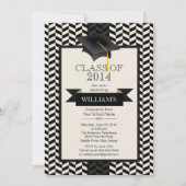 Formele moderne Chevron Graduation Party Kaart (Voorkant)