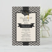 Formele moderne Chevron Graduation Party Kaart (Staand voorkant)