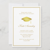 Formele Moderne Gouden Afstudeerfeest Kaart (Voorkant)