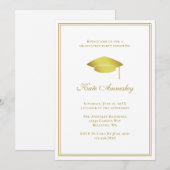 Formele Moderne Gouden Afstudeerfeest Kaart (Voorkant / Achterkant)