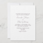 Formele moderne kalligrafie Plum Paars Wedding Kaart (Voorkant)