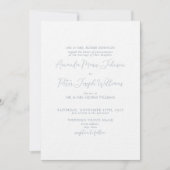 Formele moderne kalligrafie Stusty Blue Wedding Kaart (Voorkant)