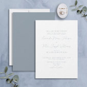 Formele moderne kalligrafie Stusty Blue Wedding Kaart