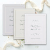 Formele moderne klassieke elegante groene ecru bru save the date