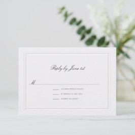 Formele Moderne Klassieke Elegante Parel Bruiloft RSVP Kaartje