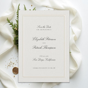 Formele Moderne Klassieke Elegante Trouwframe Ecru Save The Date