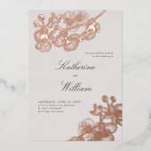 Formele moderne klassieke orchideeën in één huweli folie uitnodiging (Voorkant)