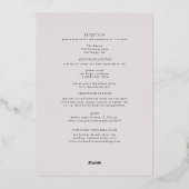 Formele moderne klassieke orchideeën in één huweli folie uitnodiging (Achterkant)